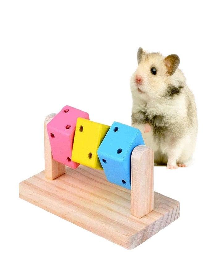 Litewoo Hamster Chew Toy Wood Platform Grinding Teeth Toys Exercise Intelligence Training Colorful Wooden Block for Small Animals Chinchilla Gerbil Guinea Pig Rat Chipmunk Squirrel Sugar Glider - Image 1
